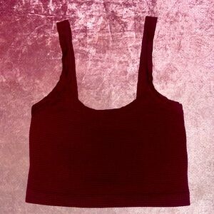 Burgundy Cropped Tank Top